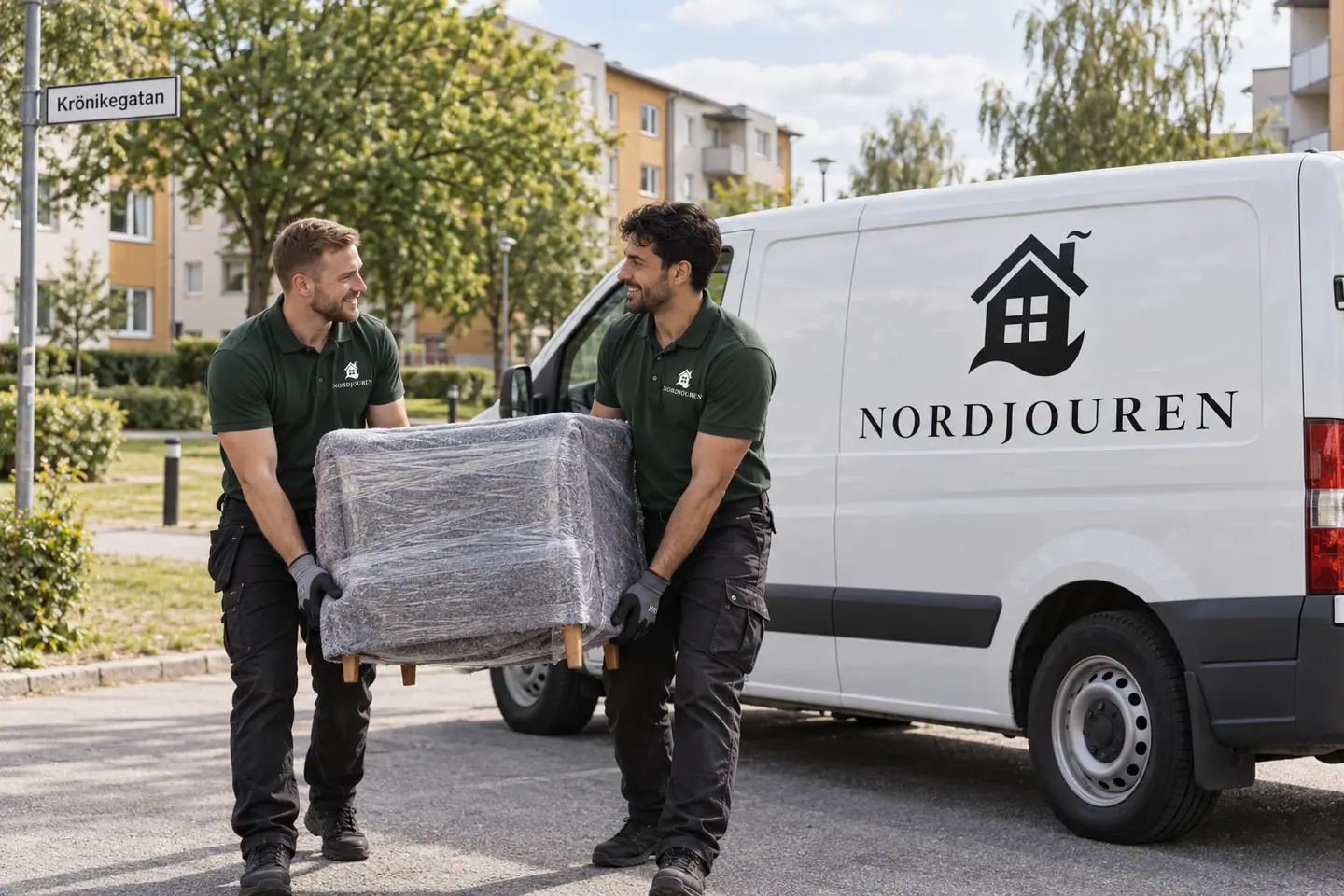 Illustration: Nordjourens bil och personal i Vivalla, krönikegatans bilsida i vivalla