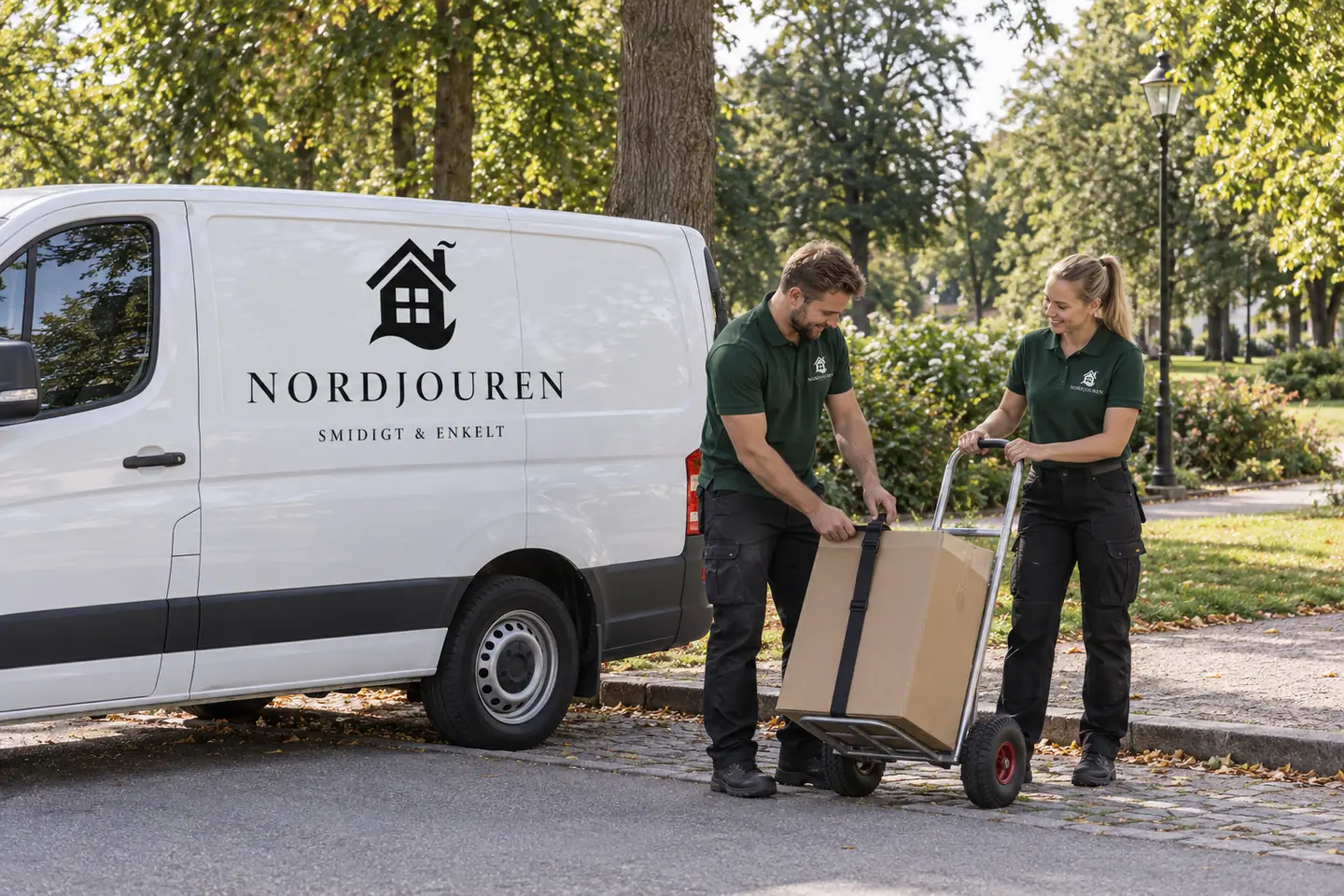 Illustration: Nordjourens bil och personal i Staffanstorp, sockerbruksparken