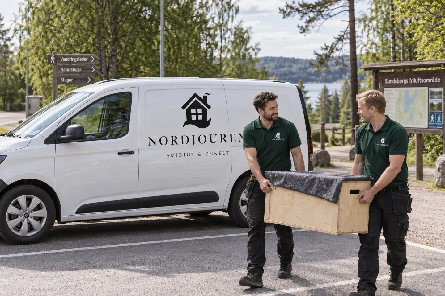 Illustration: Nordjourens bil och personal i Sunne, sundsbergsområdet